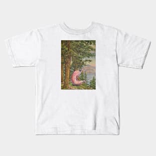 Stomach Admiring Nature's Beauty Kids T-Shirt